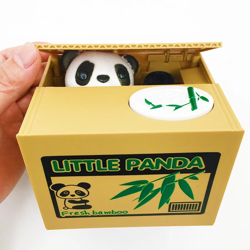 

Panda Dog Cat Electronic Plastic Money Box Steal Coin Piggy Bank New Money Safe Box For Kids child Gift Desk Juguete