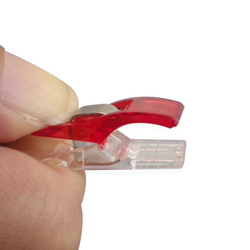 JX-LCLYL 50pcs Red&White Wonder Plastic Sewing Knitting Clips Clamps DIY Craft Crochet