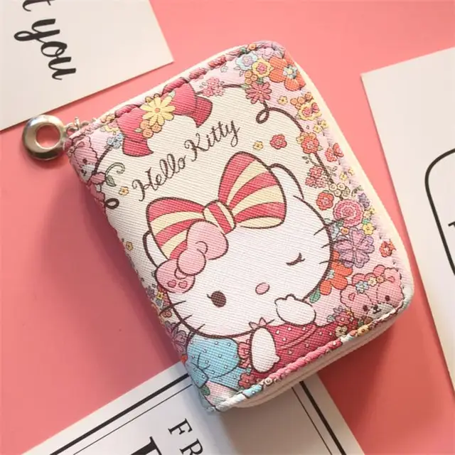 HELLO KITTY Wallet Purse PU Leather women's Wallet cartoon Design Small Wallets With Zipper Coin
