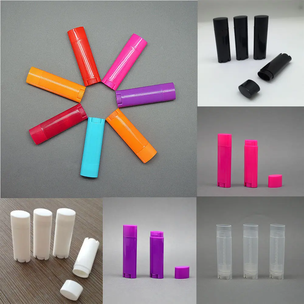 Wholesale 20 pieces 4.5g / 0.15oz Empty Oval Flat Tubes Lip Balm Tubes Lipstick Containers DIY