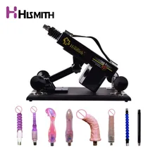 Automatic Sex Machine with vibrating dildos Retractable Pumping gun with 8PCS attachments Charger for any countries sex products