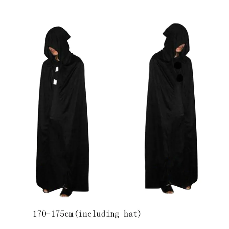 Halloween Hooded Robe Cloak Cape Adult Costume Festival Cosplay Party Play Fun