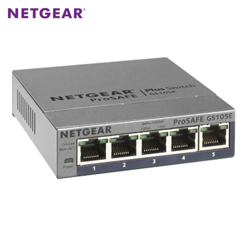 NETGEAR GS105E 5 Port Gigabit  Managed Switch 10/100