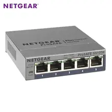 NETGEAR GS105E 5-Port Gigabit Web Managed Ethernet Switch 10/100/1000Mbps Metal Case Qos Vlan