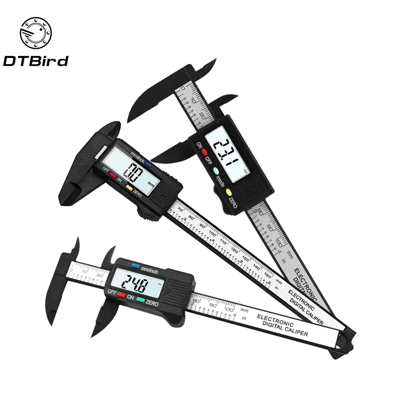 150mm 6 inch LCD Digital font b Electronic b font Carbon Fiber Vernier Caliper Gauge Micrometer
