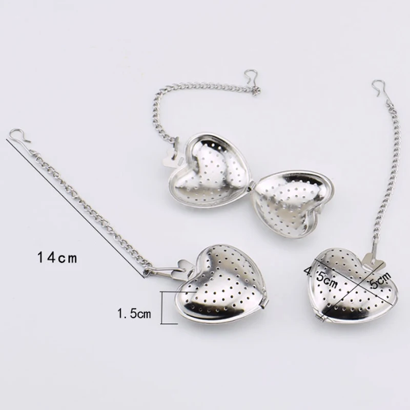 Sale1PC Портативный 304 из нержавеющей стали в форме сердца чай утечки чайный настой класс Еда сделать цветочный чайный пакетик фильтр