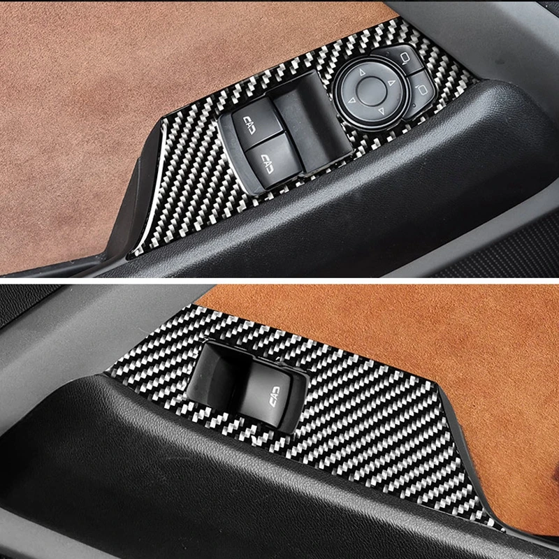 Переключатель из настоящего углеродного волокна для стеклоподъемника, переключатель панели, реле, крышка рамы для Chevrolet Camaro-, наклейки для интерьера