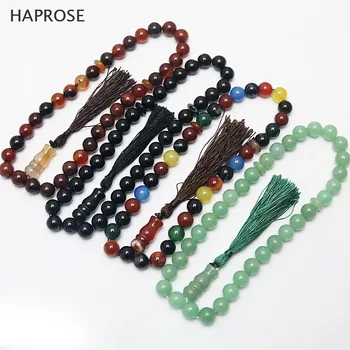 

natural Brown Agate bracelet Round Shape beads Prayer beads Islamic Muslim tasbih Allah Rosary black agate gift Free shipping
