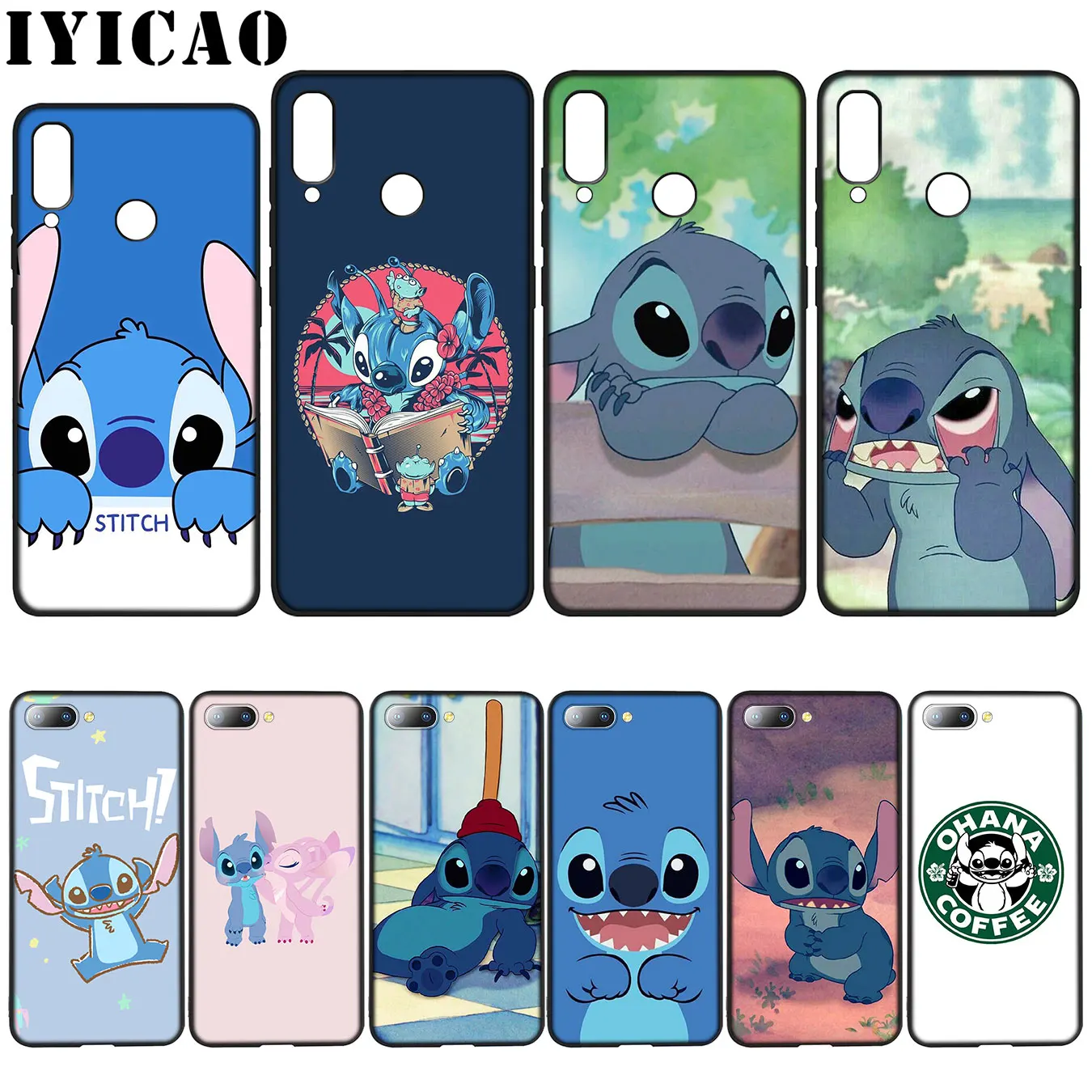 

IYICAO cute cartoon Lilo Stitch Colorful Cute Soft Case for Huawei Y7 Y6 Prime Y9 2018 Honor 8C 8X 8 9 10 Lite 6A 7C 7X 7A Pro