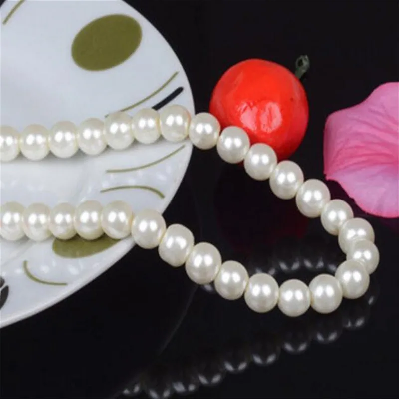 Loose 3mm 10mm Pearl White Color Fake Pearl Diy Hand Craft Round