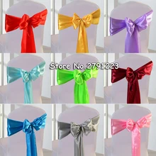 100 шт./лот Атлас бант на стул лук " x 108" для банкета Свадебная вечеринка для торжеств галстуки-бабочки Craft Чехол для стула украшение