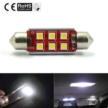 

20pcs long lasting canbus 6SMD 41mm 3030 C5W 12v LED Dome festoon light glove box lamp CE ROHS vehicle parts recap lighting