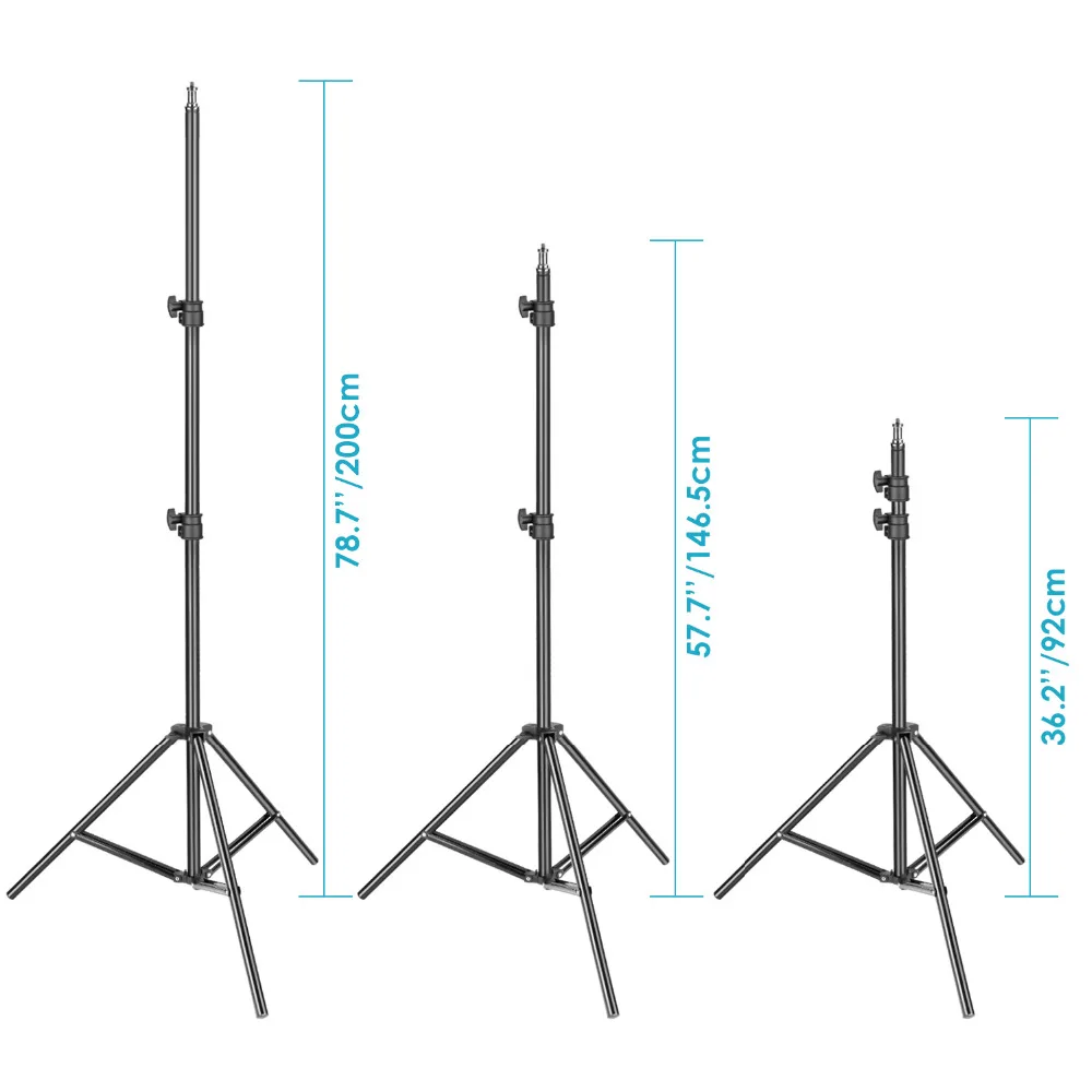  Neewer Heavy Duty Light Stand 3-6.5 feet/92-200cm Adjustable Photographic Stand Sturdy Tripod for R