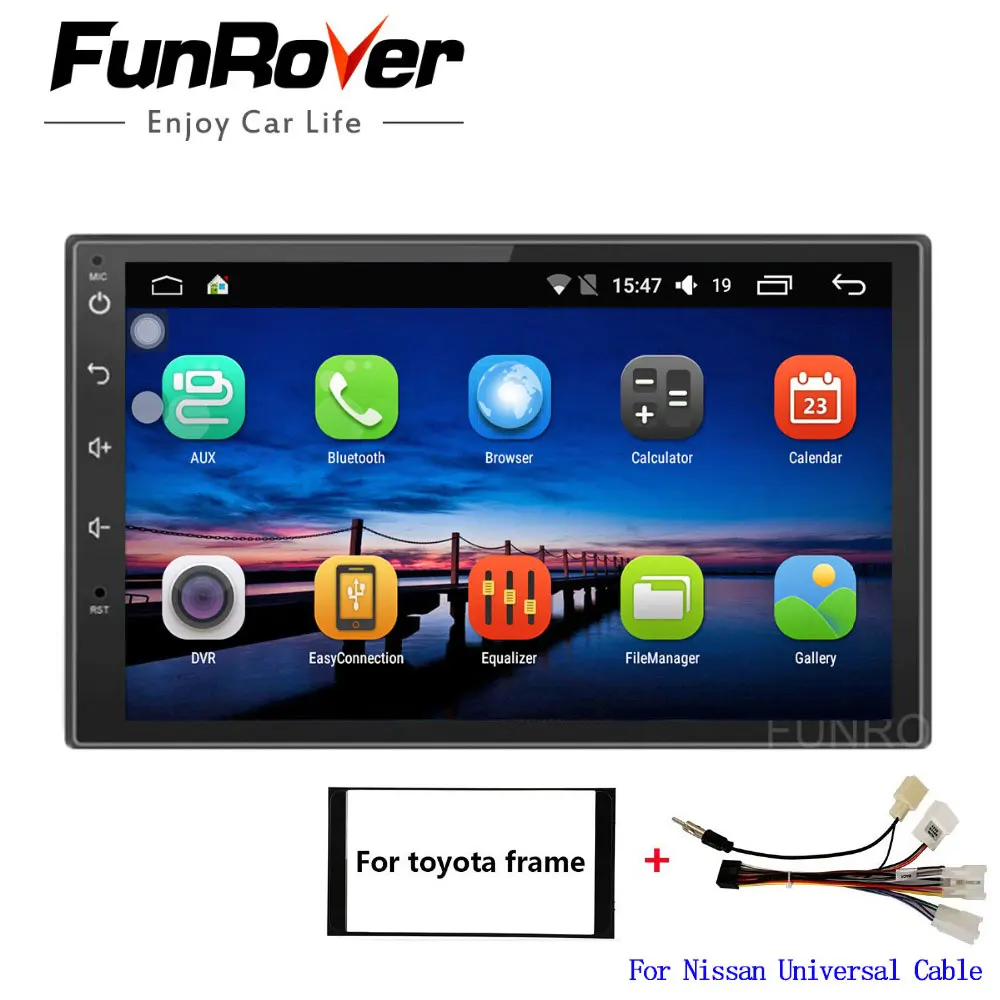 

Funrover 7 inch Android 8.0 2 din universal car dvd player For Toyota universal radio gps navigation stereo player navi wifi RDS