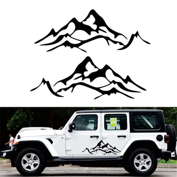 

2pcs Car Sticker Car body Decal Mountain Graphic Vinyl For Jeep Wrangler Rubicon Sahara Ku-54
