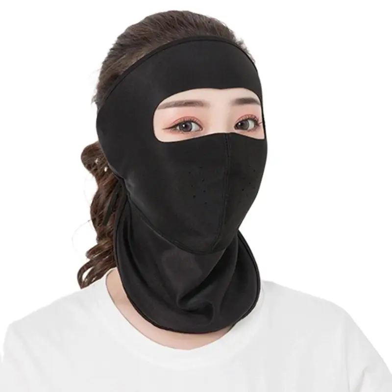 Женская тонкая дышащая ледяная шелковая Солнцезащитная маска с длинным горлом для лица летняя УФ-защита для езды на велосипеде на открытом воздухе пляжные респираторы для ушей