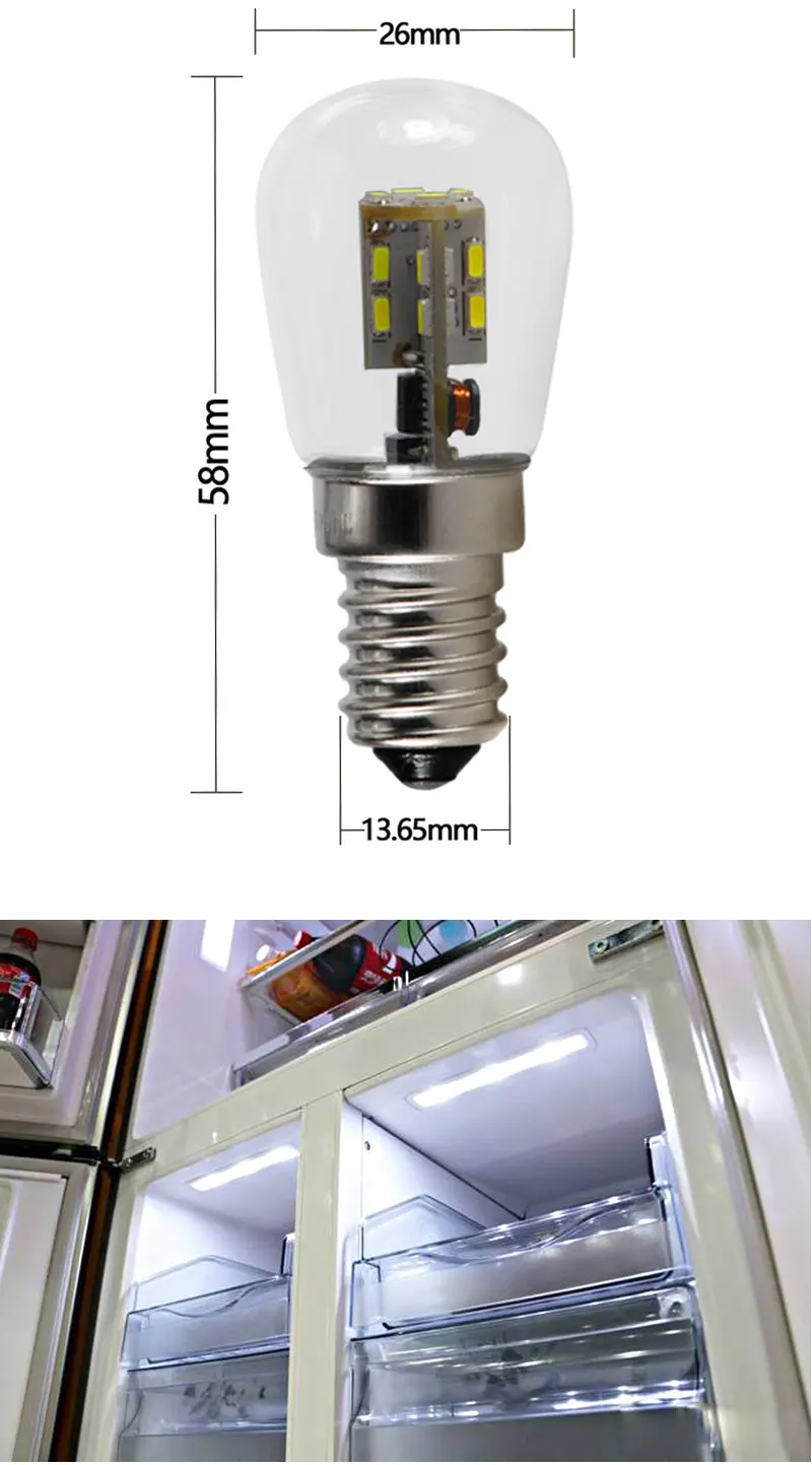 Ампула led e14 12 24 вольт 2 Вт T26 кукурузная лампа светильник прозрачный корпус 12 В 24 В 220 В E 14 вытяжка холодильник микроволновая лампа