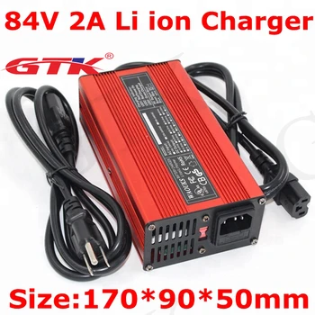 

GTK 84V 2A Charger 72V Li-ion Battery Charger For 20S 72V Lipo/LiMn2O4/LiCoO2 Battery pack Quick charge Fully automatic