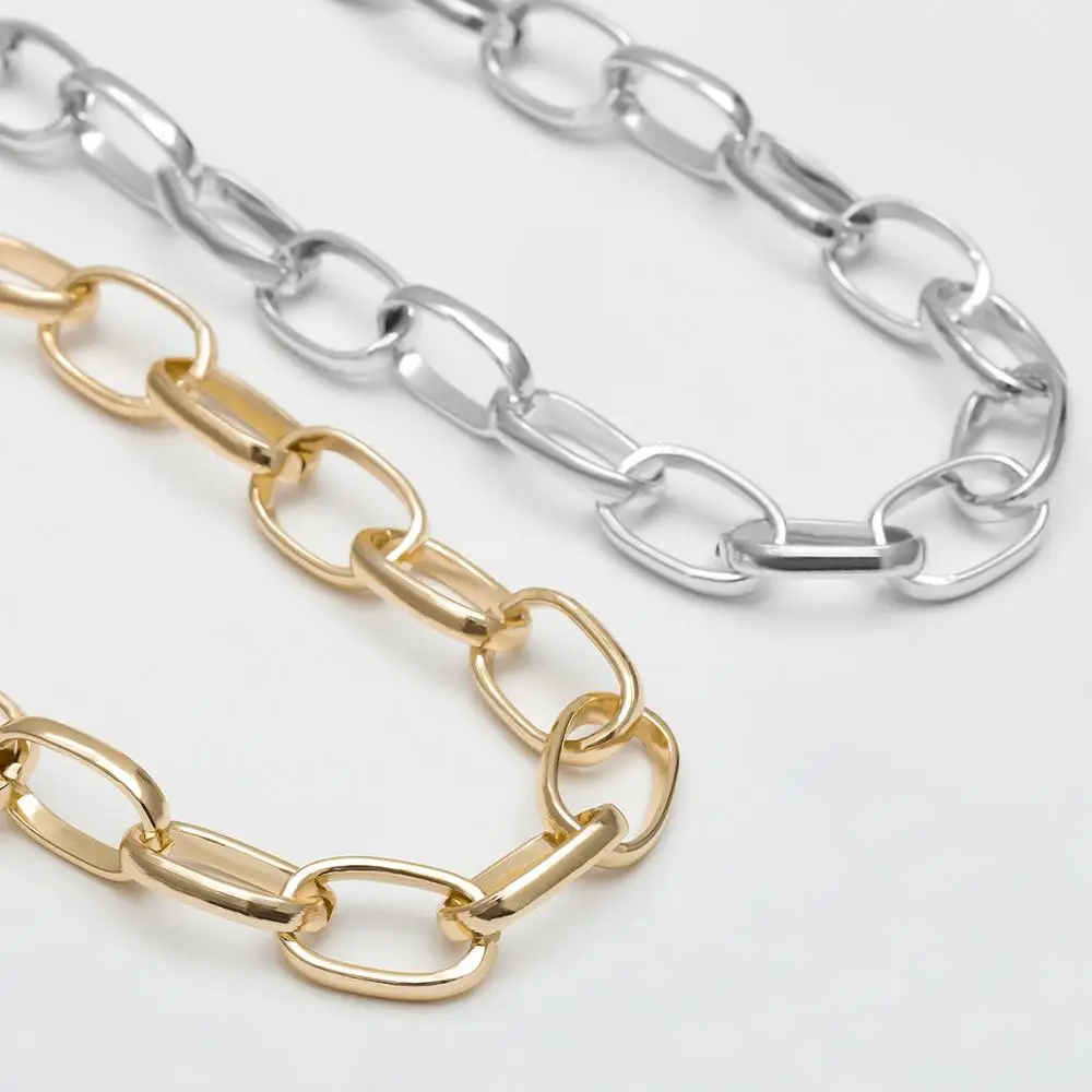 SHIXIN хип-хоп цепочка чокер ожерелье для женщин Мода панк короткое золото/серебро ожерелье женское украшение на шею чокер