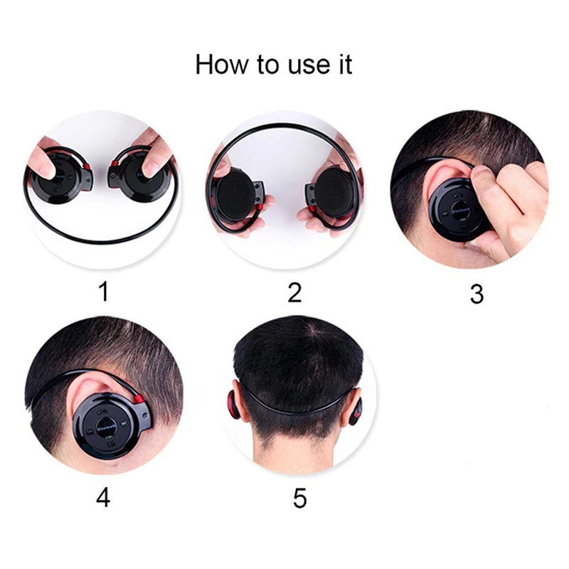 Mini 503 Bluetooth Headphone Sport Bluetooth Earphones Wireless Headset With FM Radio Card MP3 Player Hands-free For Phone PC TV