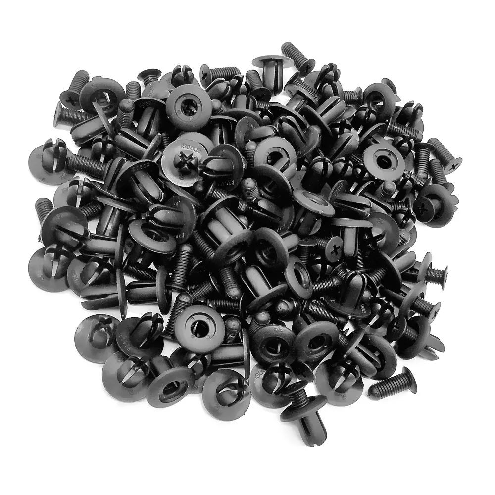 Ederivo 100pcs 8mm Car Fastener Clips Door Plate Rivet Push Type Car