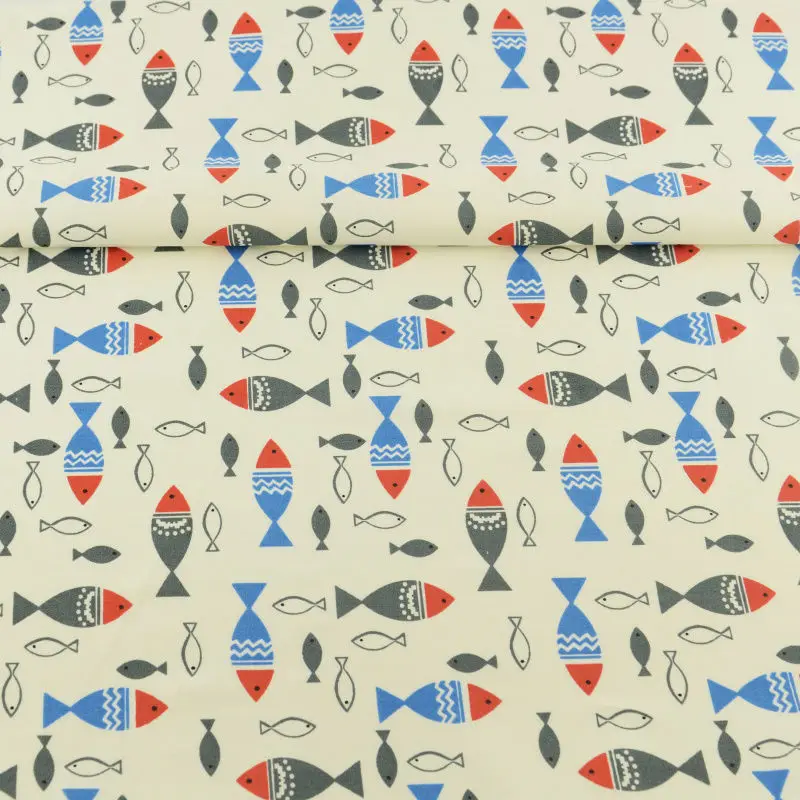 New Arrivals Fat Quarter Printed Cartoon Fish Design Tissue Cotton Fabric Quilting Dolls Toys Patchwork Tecidos Dress Tela Cloth | Дом и сад
