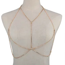 crystal necklace women sexy bikini body chain harness breast bra chain maxi collier bohemian body jewelry faux crystal leaf floral body chain