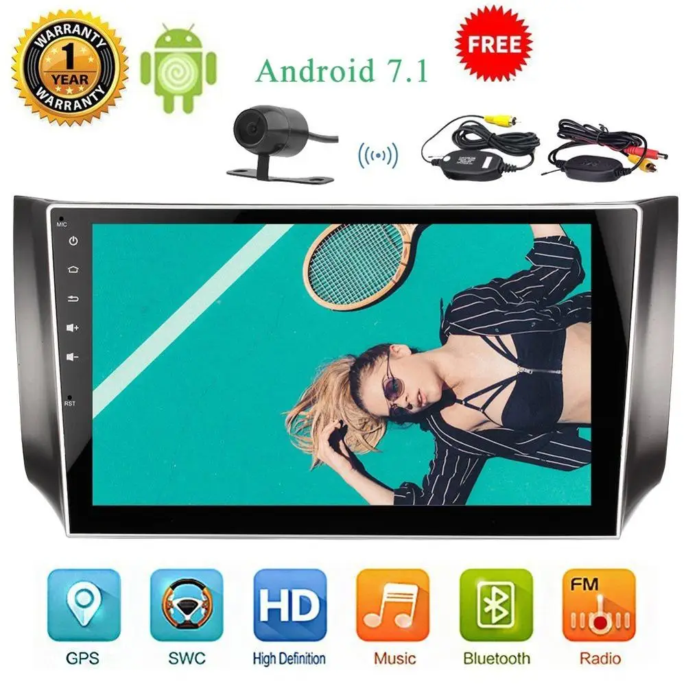 Беспроводная камера в комплекте Android 7 1 автомобильный dvd плеер 2 din стерео 10 дюймов
