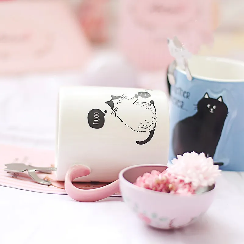 1 пар/уп. Лидер продаж, парные керамические кружки с котом, милые 3D чашки с животными, кружка для чая, молока, офиса и дома, кофейная чашка для друга, подарок