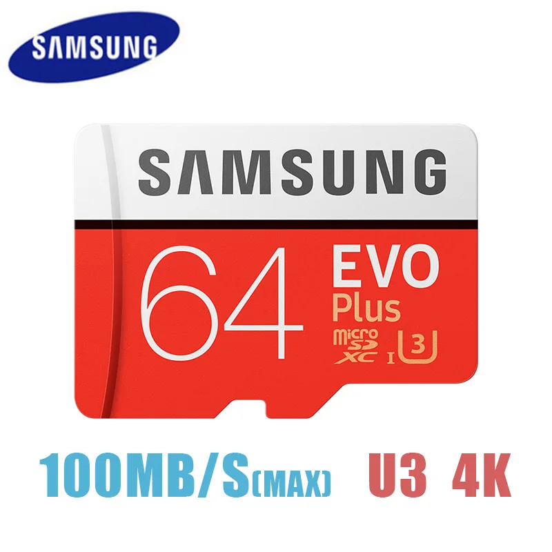 SAMSUNG Micro SD карта TF карта класс 10 карта памяти EVO Plus до 100 МБ/с./с microSD 256 ГБ 128 Гб 64 ГБ 32 ГБ 16 ГБ cartao de memoria - Емкость: 64 ГБ