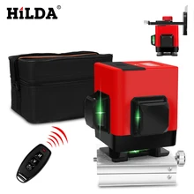 HILDA лазерный нивелир 12 линий зеленая линия 3D самонивелирующийся 360 горизонтальный и вертикальный супер мощный лазерный нивелир зеленый луч