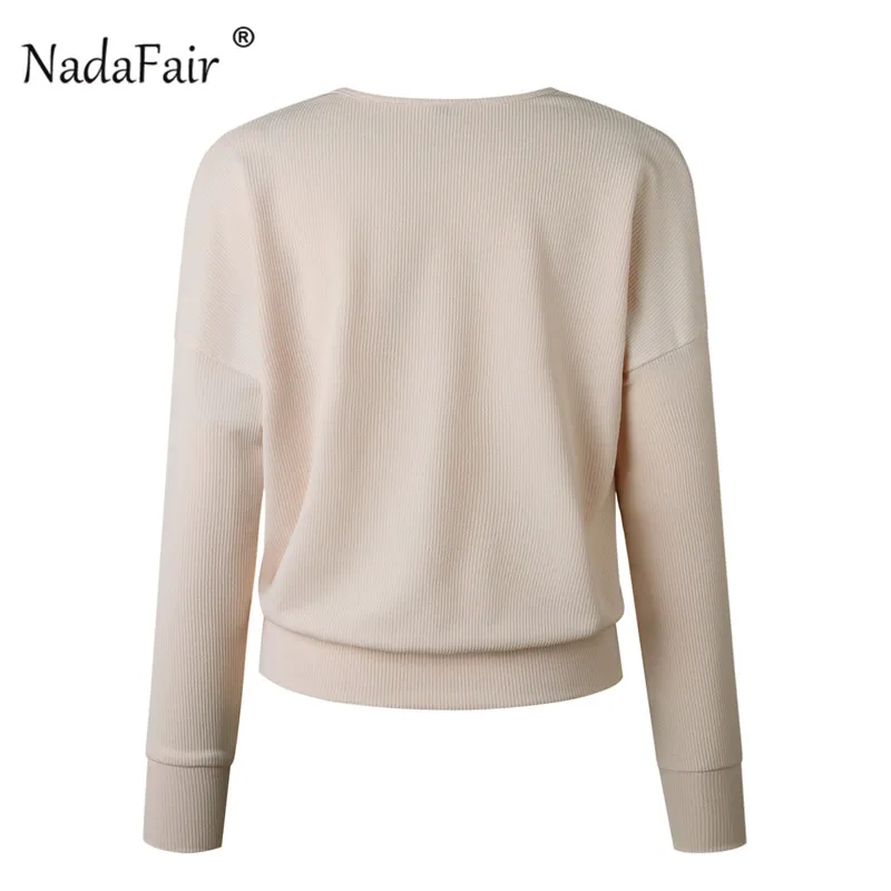 deep v knitted sweater female1