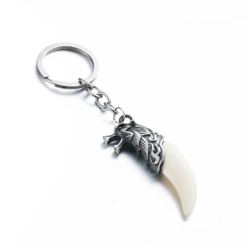 

Fashion Wolf Fang Tooth Dragon Men's Key chain tiger eagle Elephant Pendant Keychaine Car Jewelry men Key Rings bag Accessories