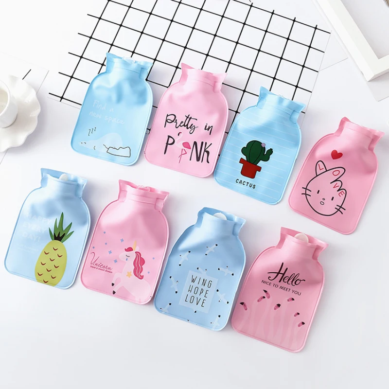

Cute Cartoon PVC Hot Water Bottle Hotwater Warmer Screw Top Quality Portable Hand Warmer Rechargeable Household Items