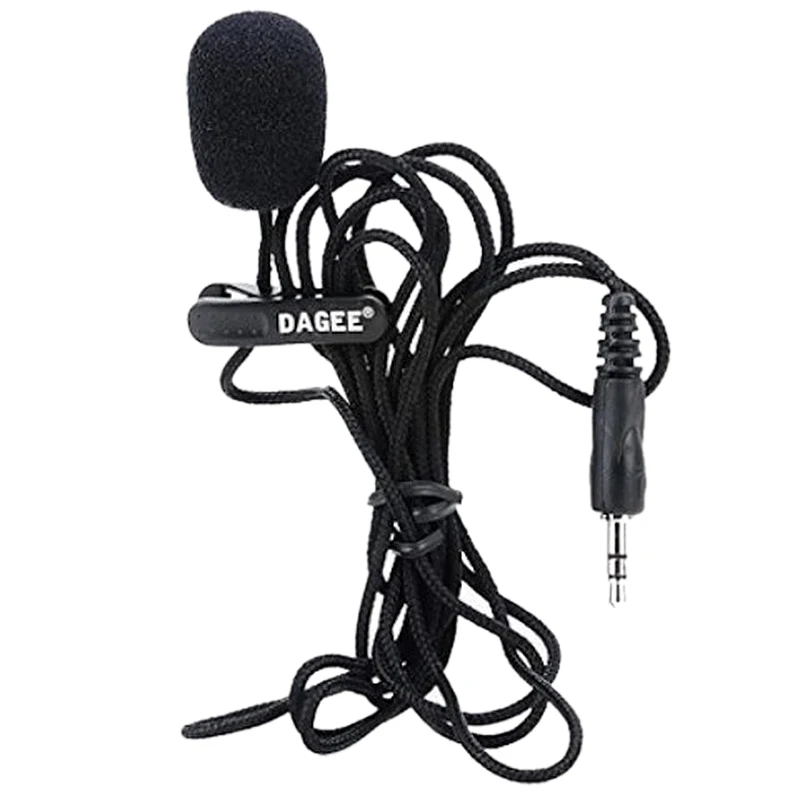 DAGEE IMTC Lavalier 2 м 3,5 мм Микрофон Гарнитура для Micor высокого качества DAGEE DG-001 микрофон мини портативный микрофон - Цвет: Черный