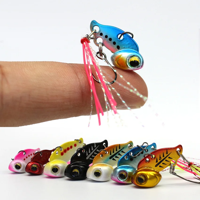 

NEW Winter Ice Fishing Hook VIB Lure Mini Metal Bait Fish 26mm/6g Lead Head Hook Bait Jigging Fishing Tackle Random Color 2019