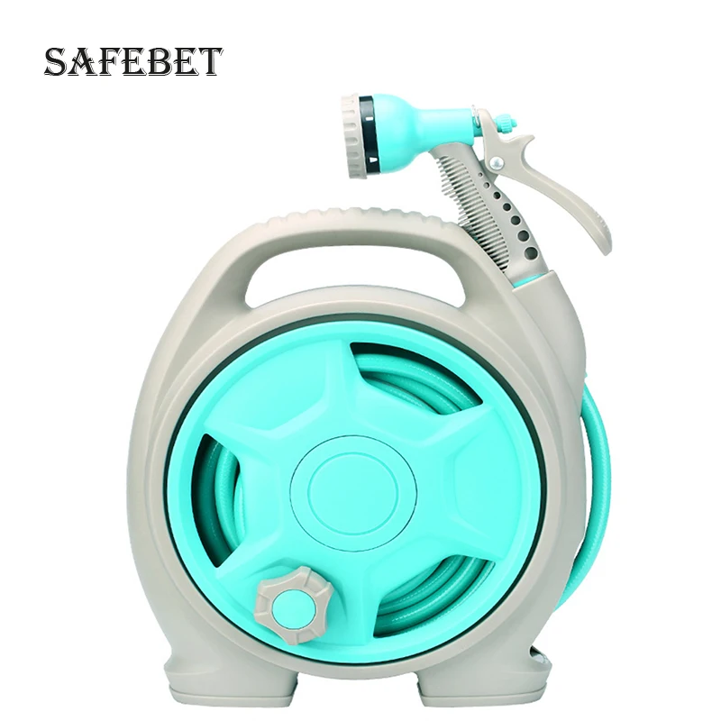 

Mini portable garden hose hose reel watering multi-function high pressure gun head gardening garden reel handle for car wash