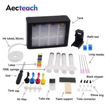 

Aecteach Continuous Ink Supply System For HP 300 300XL 301 301XL 302 302XL 662XL 652XL 901XL 63XL 62XL 61XL 60XL Ink Cartridge