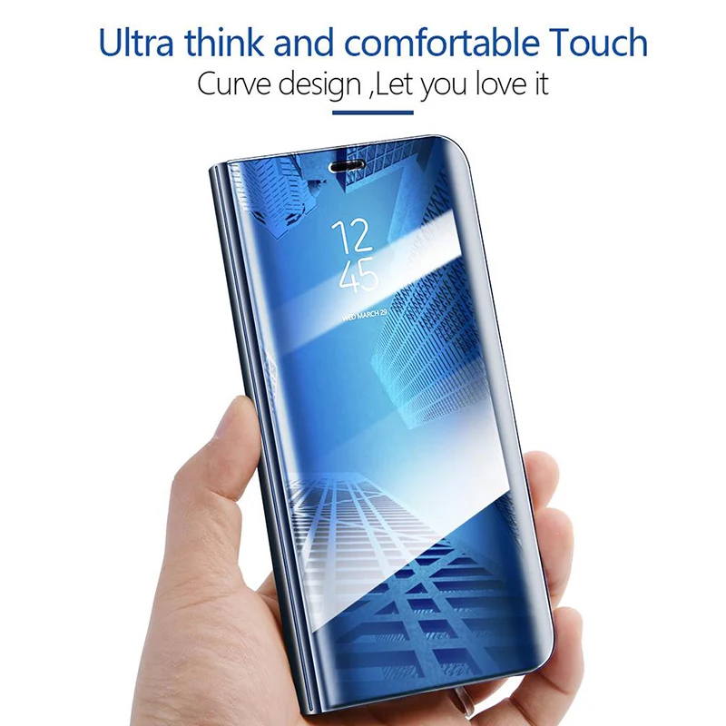

SAKZNR Smart Mirror Flip Case For Samsung Galaxy S8 S9 Plus S10 S10e S7 Edge S6 Note 9 8 J7 J5 2016 A6 A8 J4 J8 J6 2018 Cover