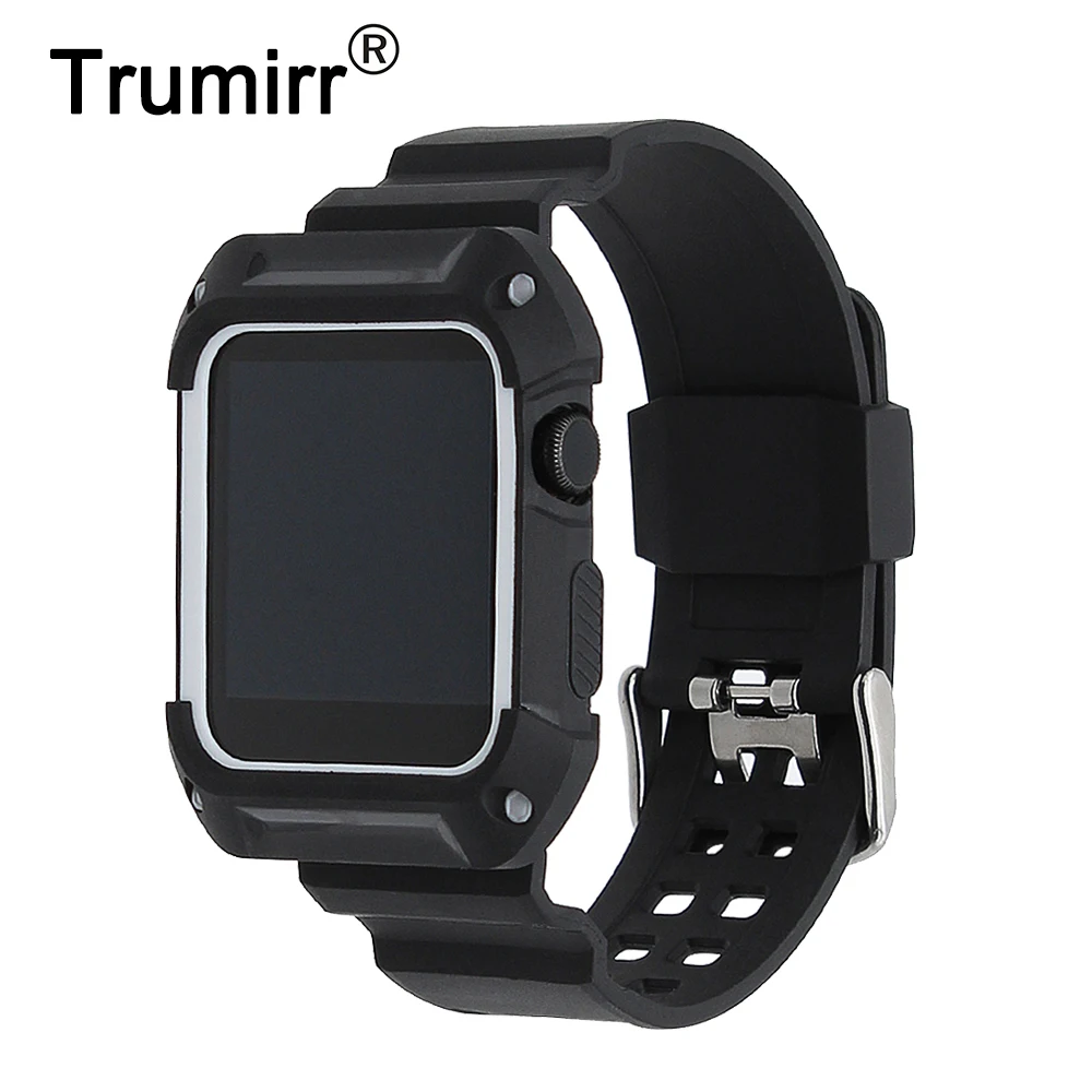 Резиновый защитный чехол с ремешком для 38 мм 42 iWatch Apple Watch ремешок наручных часов