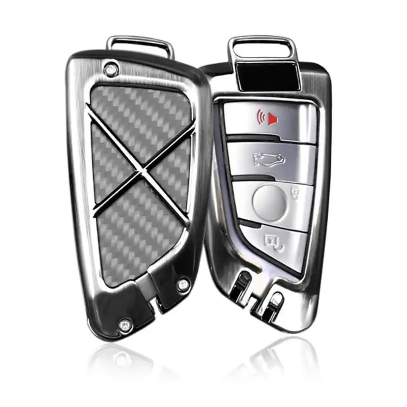 

Carbon Fiber Metal Car Key Cover Auto Key Case Shell for BMW 2/5/7 Series X1 2016-2017 X5 2014-2017 X6 2015-2017
