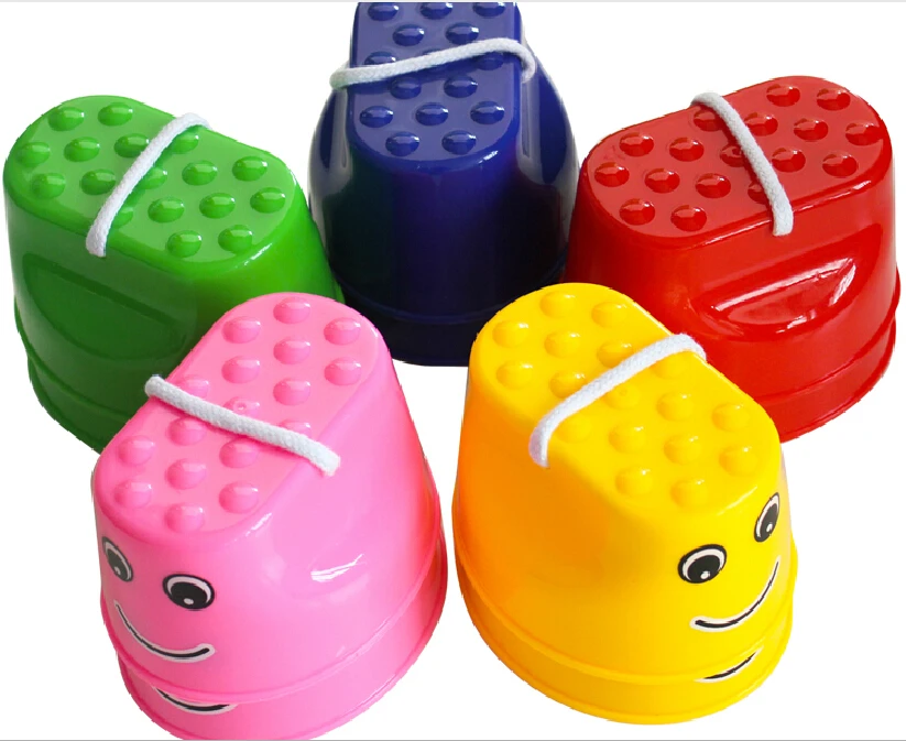 

1 pair safety kids child children sensory integration balancing training early balance train toy sports stilts outdoor game