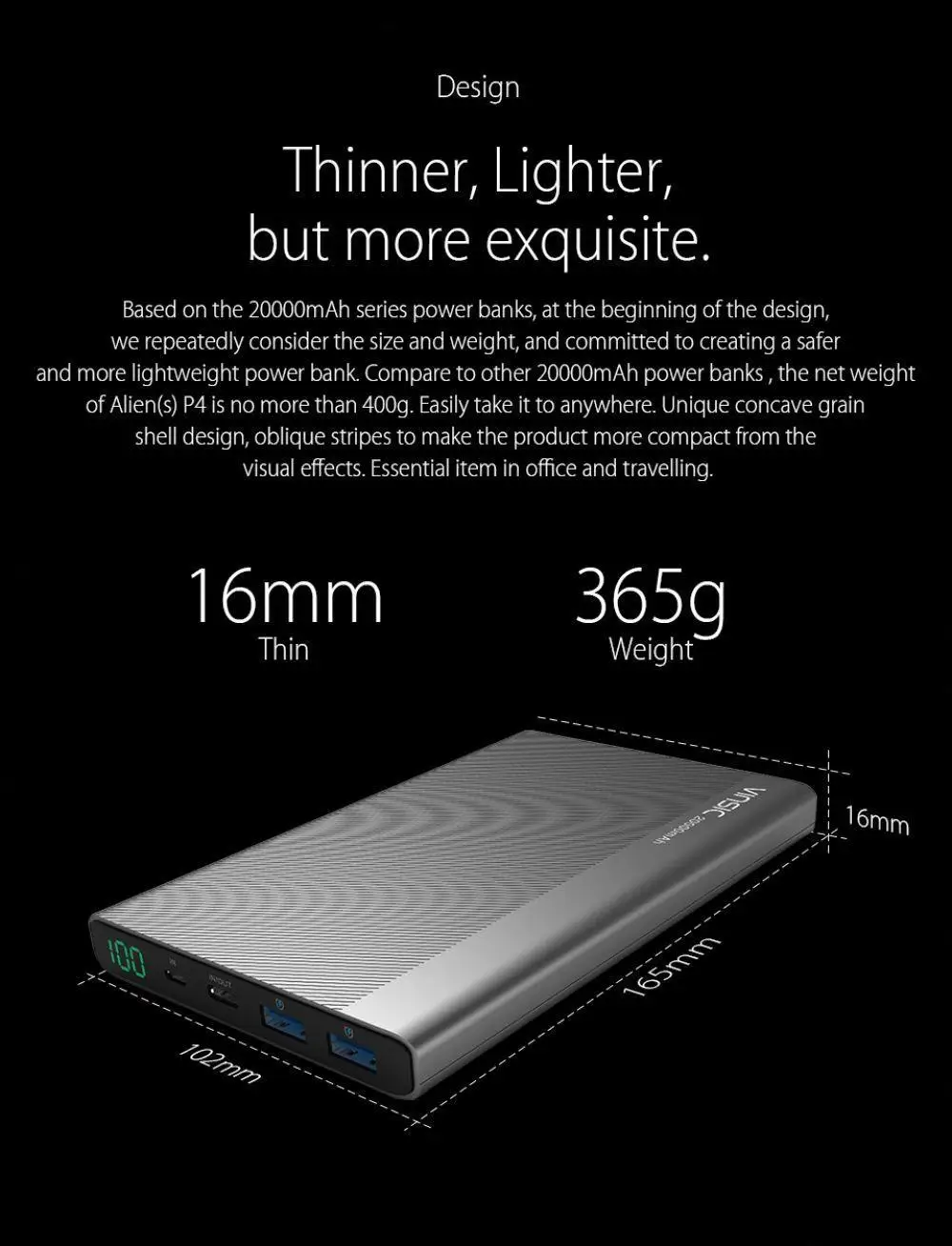 Vinsic 20000 мАч power Bank Dual type-C светодиодный дисплей внешний аккумулятор зарядное устройство портативный блок питания повербанк для Xiaomi