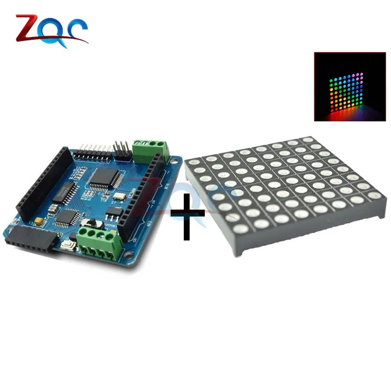Полноцветный Радужный цвет duv2.0 точечный матричный RGB светодиодный драйвер щит+ светодиодный RGB матричный плата драйвера модуля 8 для Arduino AVR