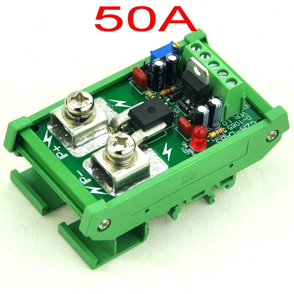 

DIN Rail Mount +/-50Amp AC/DC Current Sensor Module, based on ACS758
