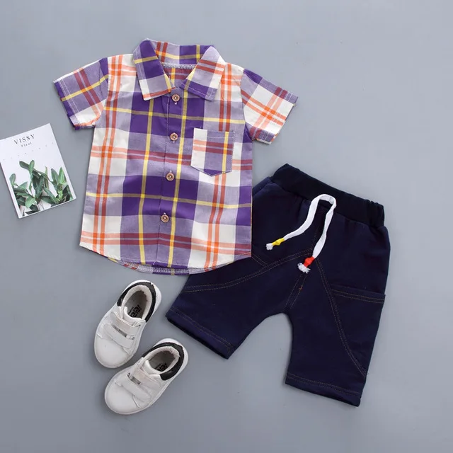Коллекция года, летние комплекты одежды для маленьких мальчиков футболка+ шорты комплект из 2 предметов для детей спортивный костюм для От 1 до 4 лет, костюм Одежда для детей - Цвет: As picture 1