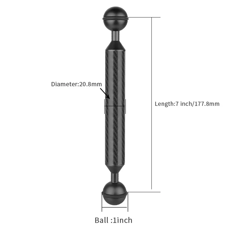 Поплавок из углеродного волокна плавучий водный рычаг двойной шар плавающий с удлиняемым кронштейном поддержка FS205-FS212 - Цвет: Dia.20.8x 7 inch
