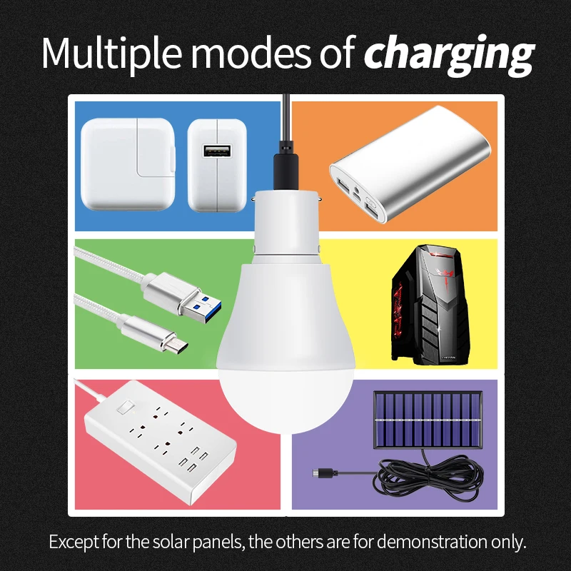 

Led Solar Lamp 15W Solar Light USB 5V-8V Solar Led Bulb 250LM Lampada Solar Panel Energy Charged Emergency Camping Fishing Tent