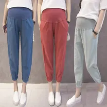 Summer maternity pants 2017 summer thin cold and nice Linen casual sports loose maternity capris pants
