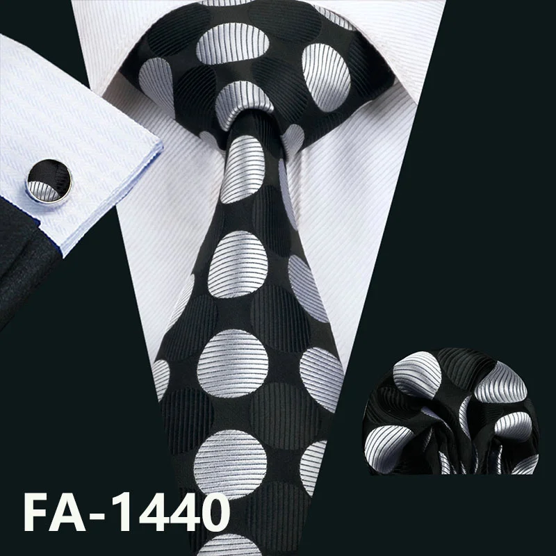 Модный темно-синий галстук в горошек из шелка, Подарочный тканый галстук для мужчин, вечерние, деловые, свадебные, FA-5095 - Цвет: FA-1440